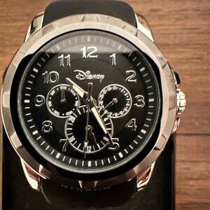 Disney Parks Mens Multifunction Authentic Original Watch 43mm Black Resin Band
